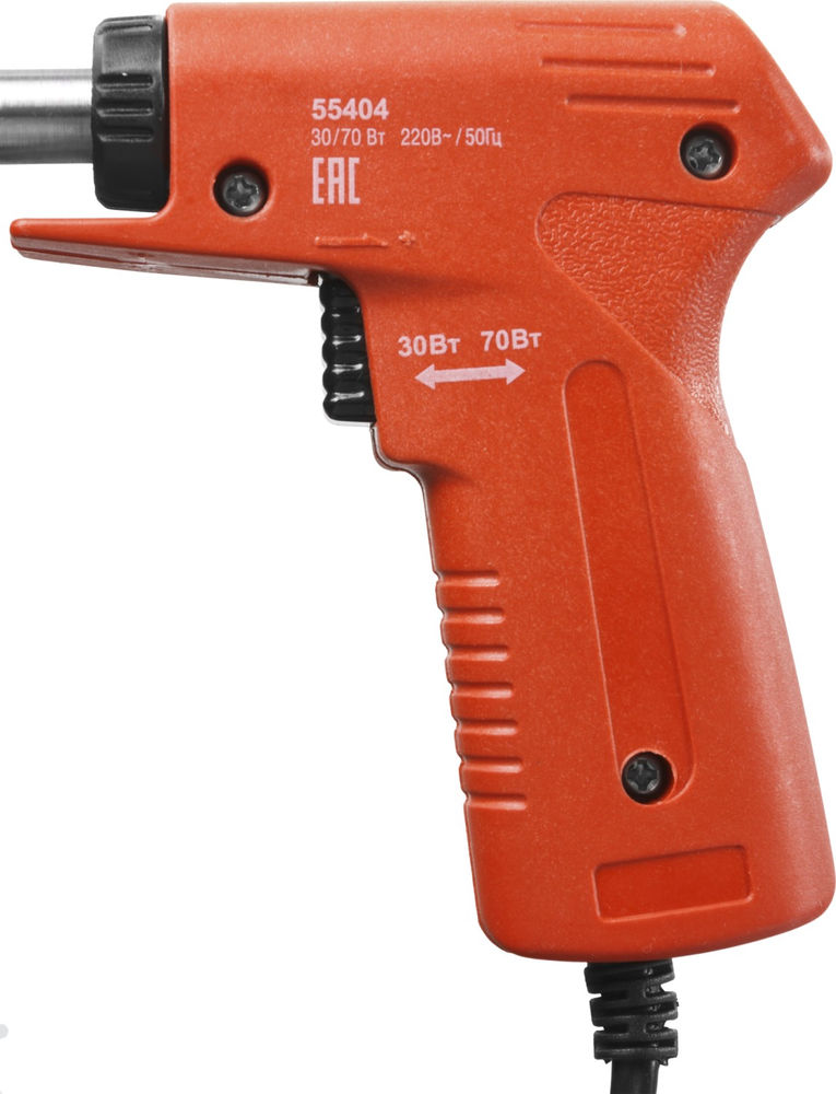 Паяльник с пистолетной рукояткой 30 Вт + 70 Вт, конус ЗУБР 55404  