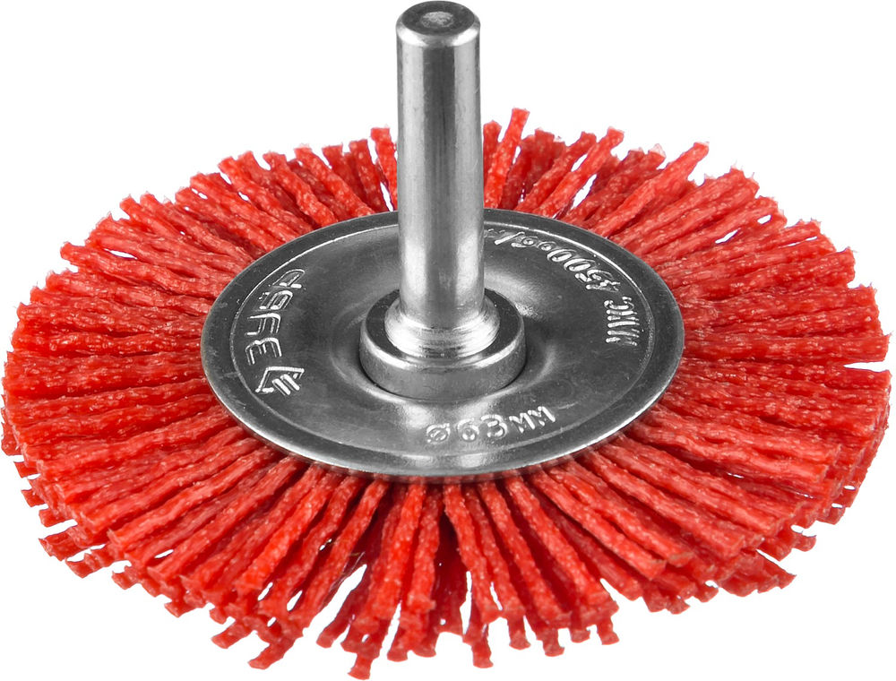 Щетка дисковая для дрели 63 мм, нейлоновая проволока ЗУБР Профессионал 35161-063_z02