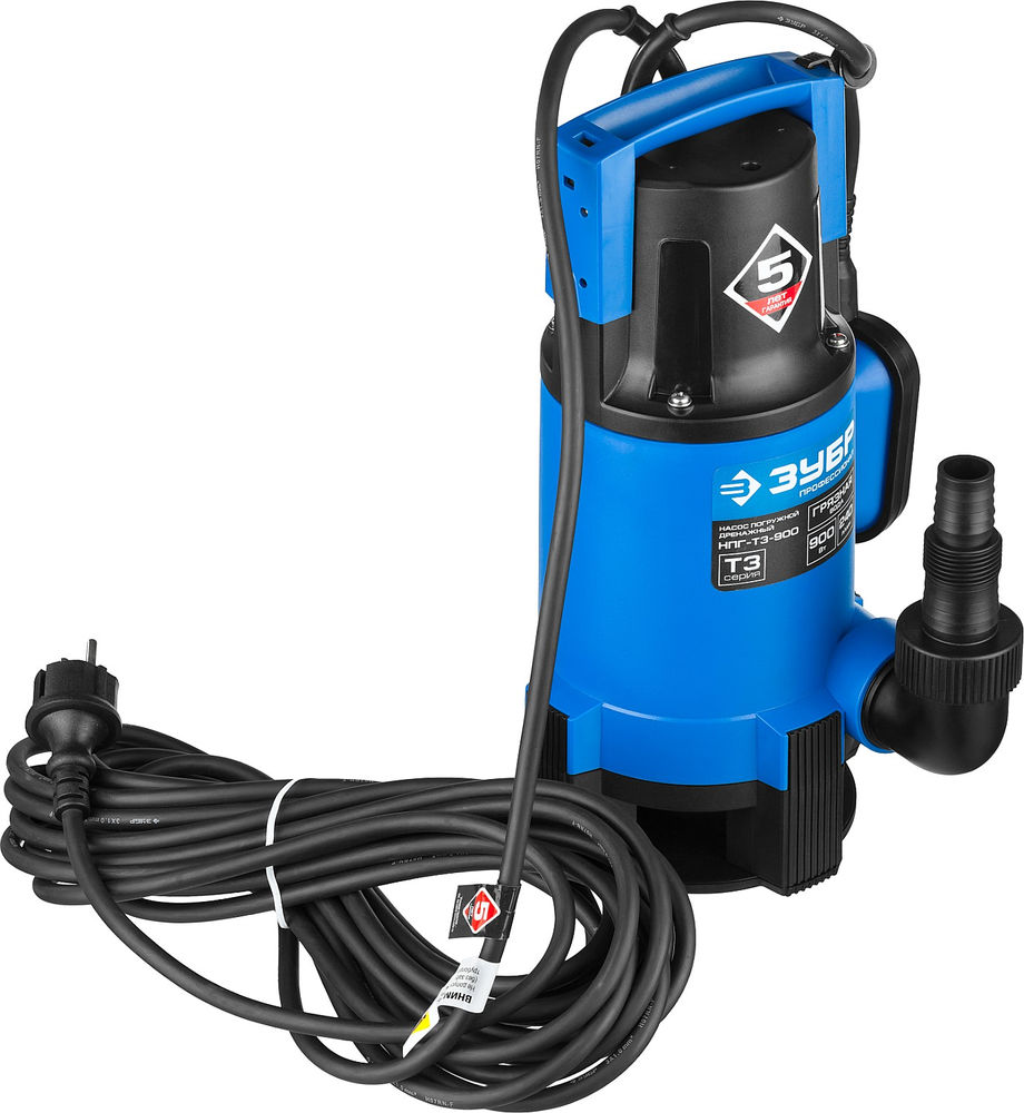 Насос дренажный для грязной воды 900 Вт ЗУБР Профессионал НПГ-Т3-900