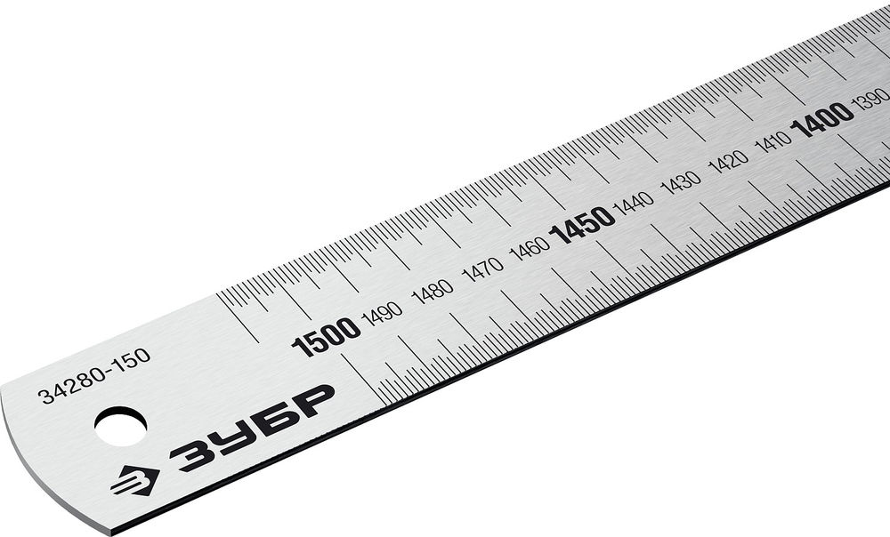 Усиленная нержавеющая линейка длина 1.5 м Профессионал ЗУБР Про-150 34280-150