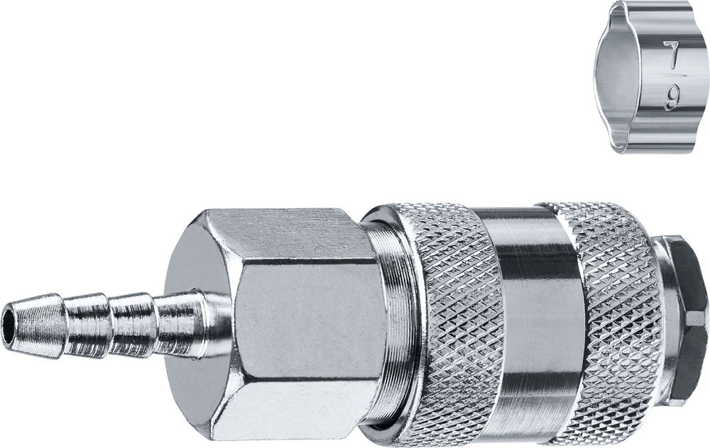 Переходник штуцер «елочка» 6 мм - рапид муфта с обжимным хомутом ЗУБР Профессионал 64917-06