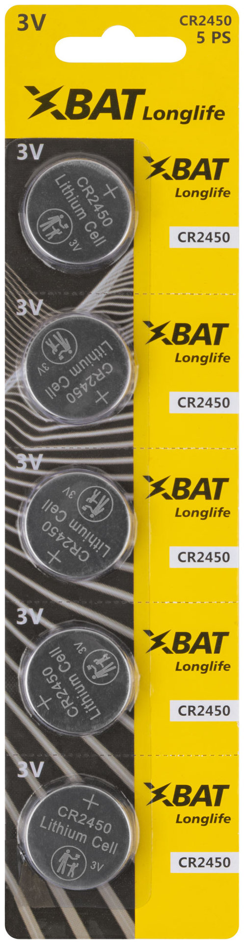 Батарейка литиевая, 3 В, Таблетка , 5 шт. (CR2450)