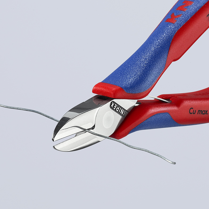 Бокорезы для электроники, округлая головка, 130 мм, 2-комп ручки (KN-7702130)