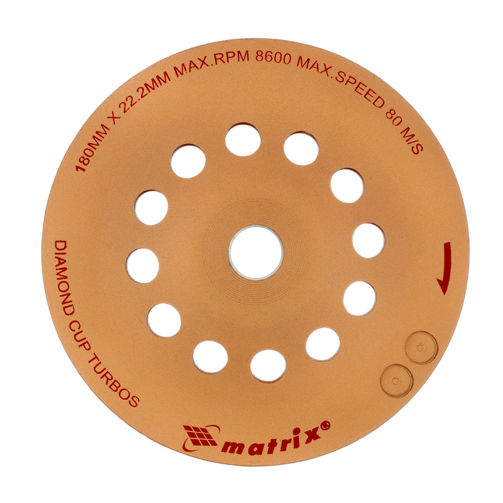 Чашка алмазная зачистная, 180 мм, турбо Matrix (72999)