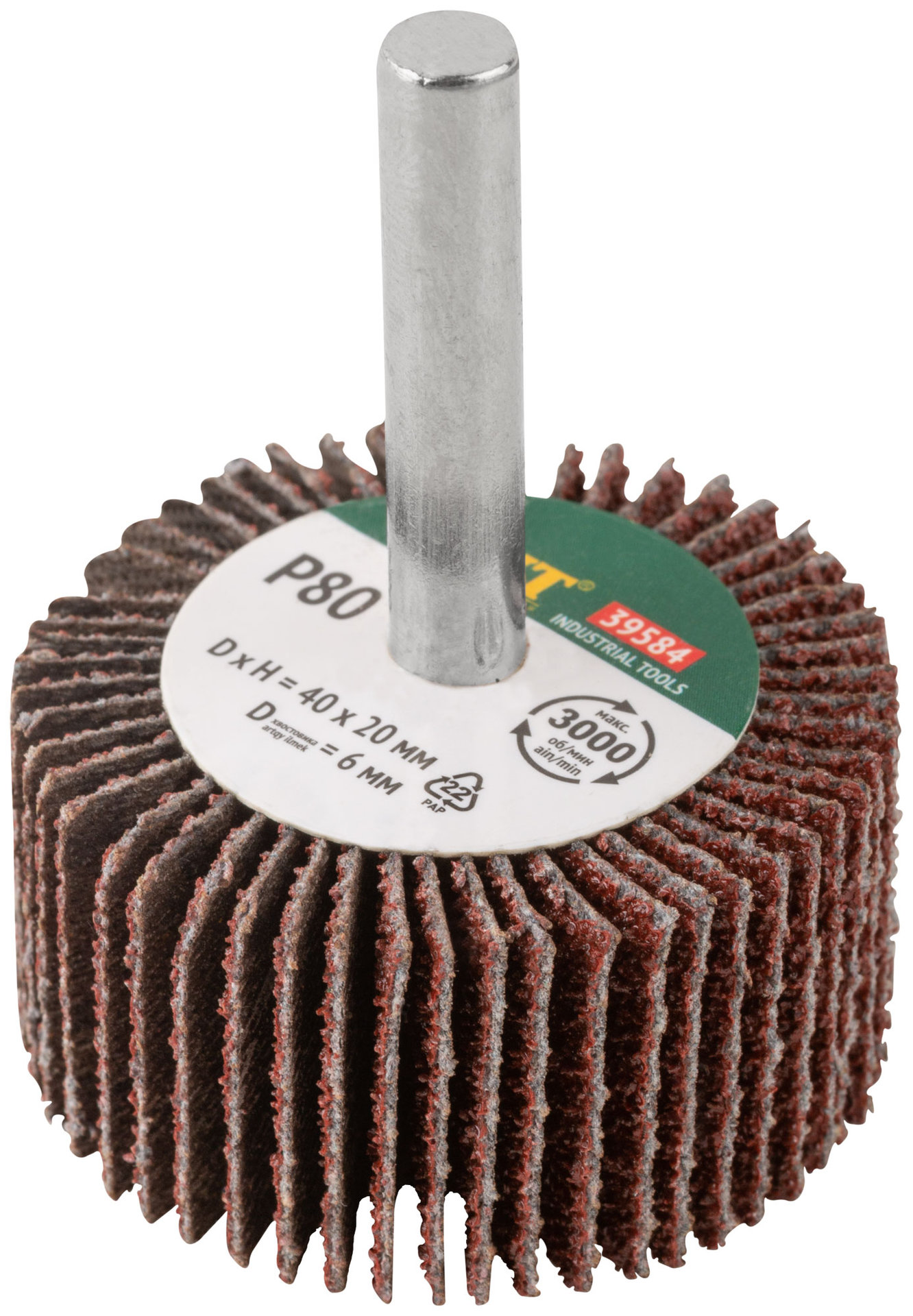 Диск лепестковый для дрели радиальный 40х20х6 мм Р 80 (39584)