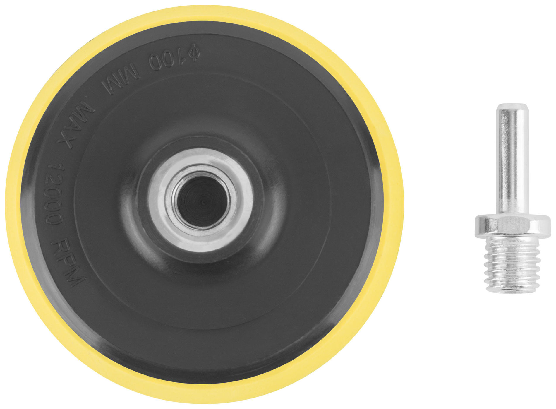 Диск шлифовальный с липучкой для АГШК, гайка М14 + переходник для дрели, 100x9 мм (39630)