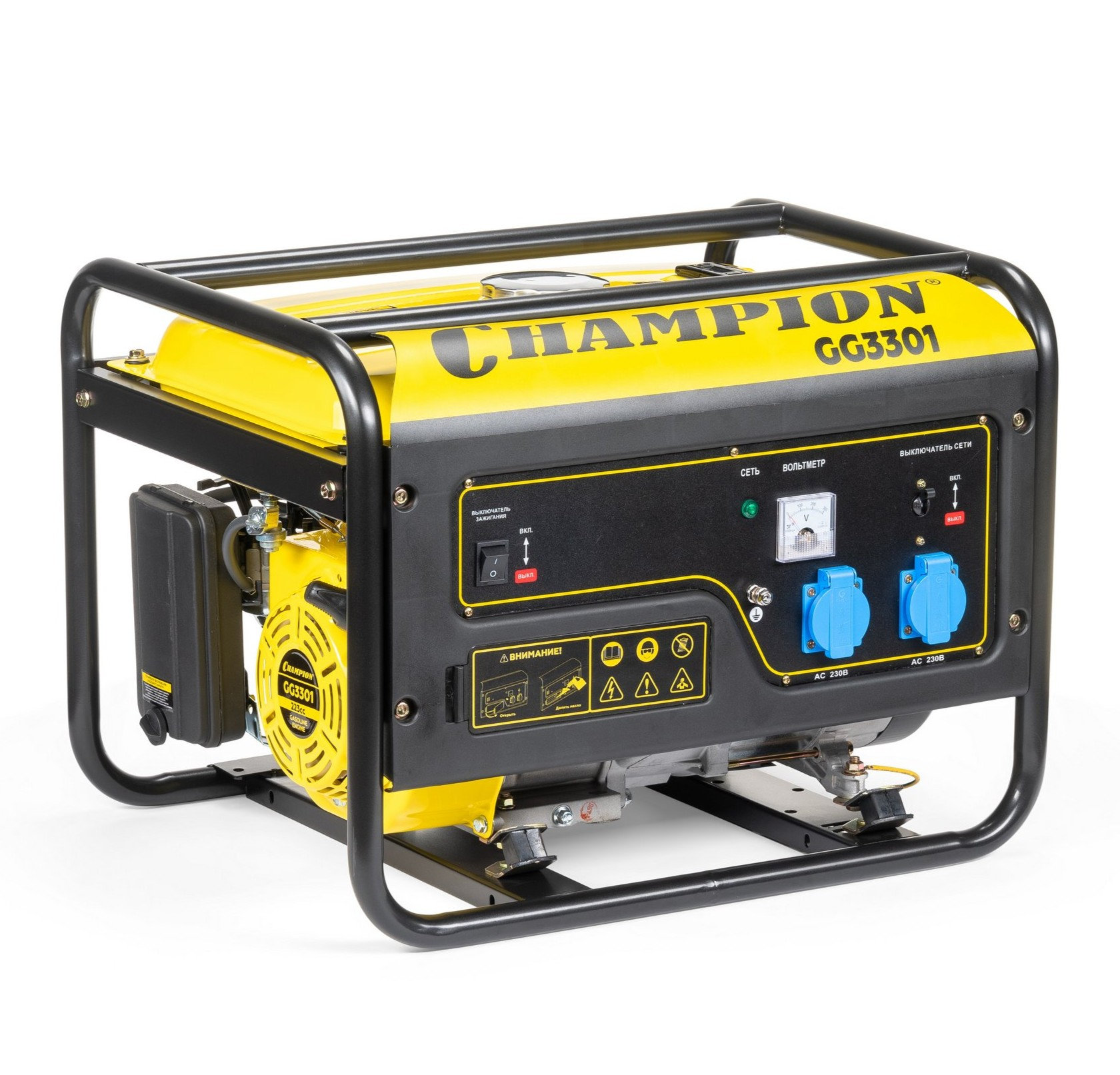 Генератор CHAMPION GG3301 (2,8/3,1кВт 6лс 15л 46кг) (GG3301)