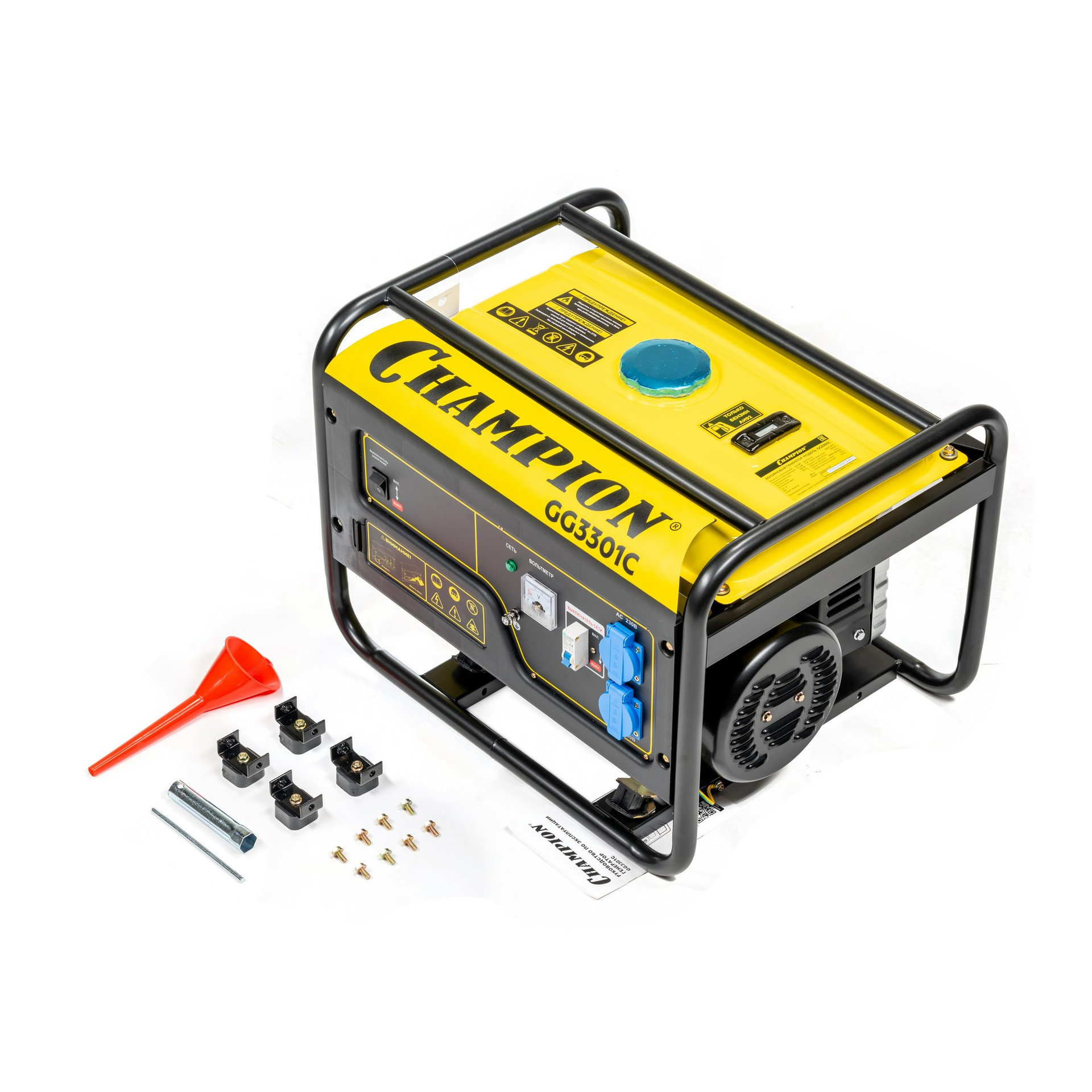 Генератор CHAMPION GG3301C (2,8/3,1кВт 6лс 15л 46кг высокий пусковой ток, 7кВт) (GG3301C)