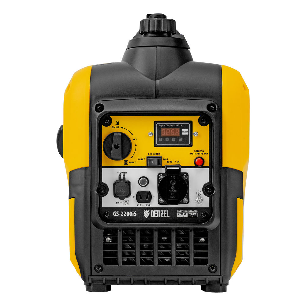 Генератор инверторный GS-2200iS, 2,2 кВт, 230 В, закрытый корпус, ручной старт DENZEL (94713)