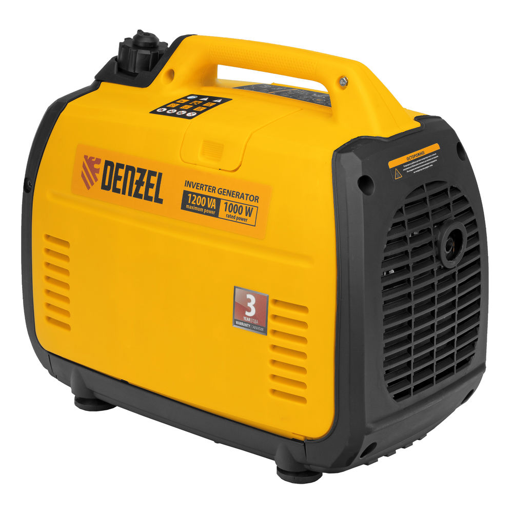 Генератор инверторный GT-1200iS, 1.2 кВт, 230 В, бак 2.4 л, закрытый корпус, ручной старт Denzel (94701)