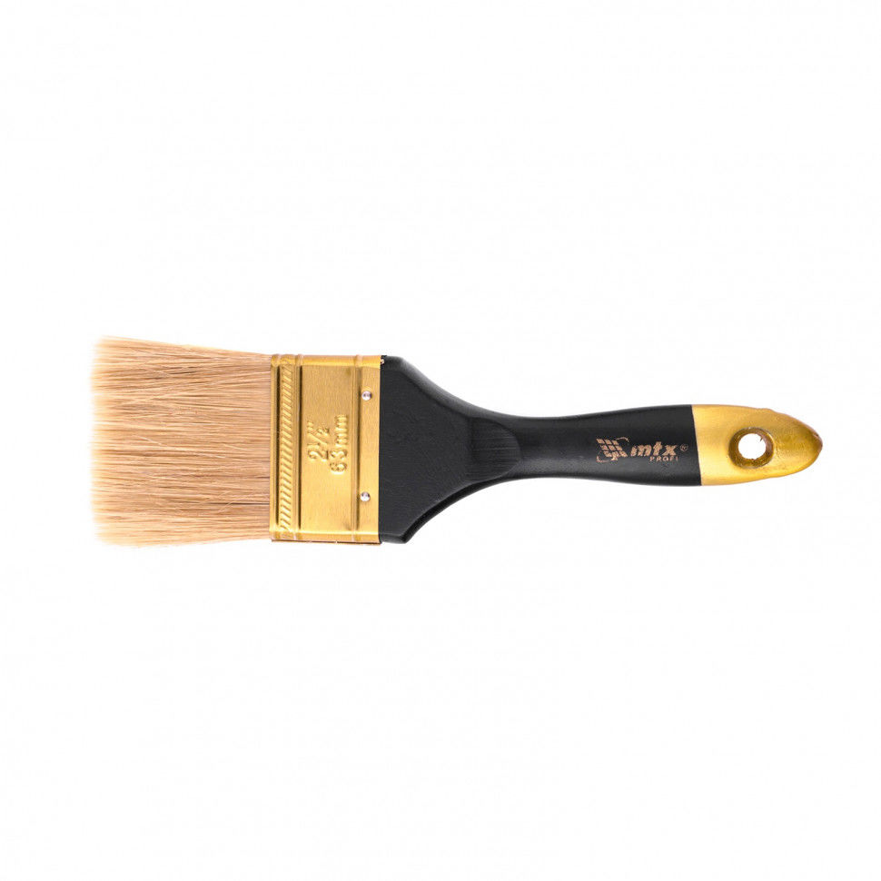 Кисть плоская Профи 2.5, натуральная щетина, деревянная ручка MTX (83153)