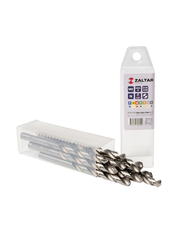 Комплект свёрл по металлу индустриальных, 10 шт, DIN 338, HSS-G, Тип N, 5xD, O6.70 мм (ZA-73067-S10)
