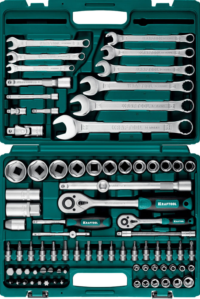 Набор инструмента универсальный 82 предм., (1/2+1/4) X-Drive 82 KRAFTOOL 27887-H82