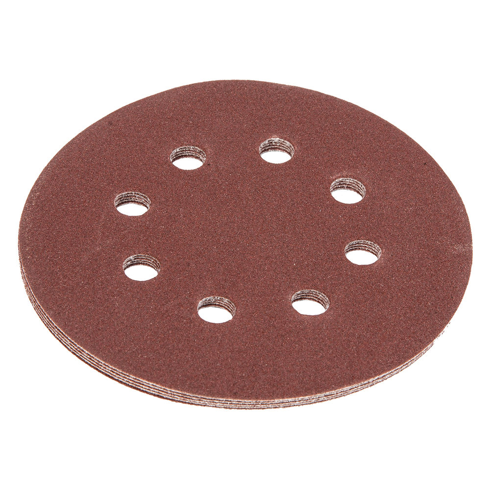 Круг абразивный на ворсовой подложке под липучку, перфорированный, P 120, 125 мм, 5 шт Matrix (73806)