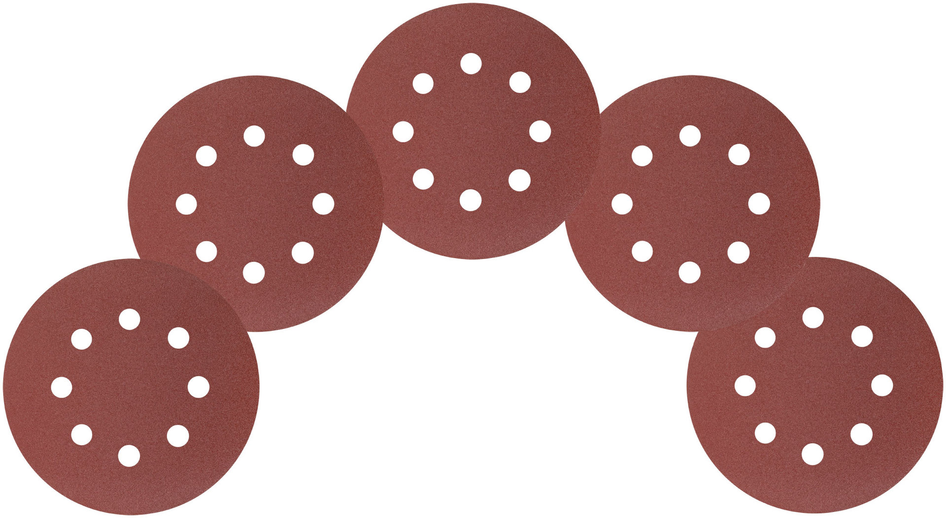 Круги шлифовальные с отверстиями (липучка), алюминий-оксидные, 125 мм, 5 шт. Р 150 (39787)