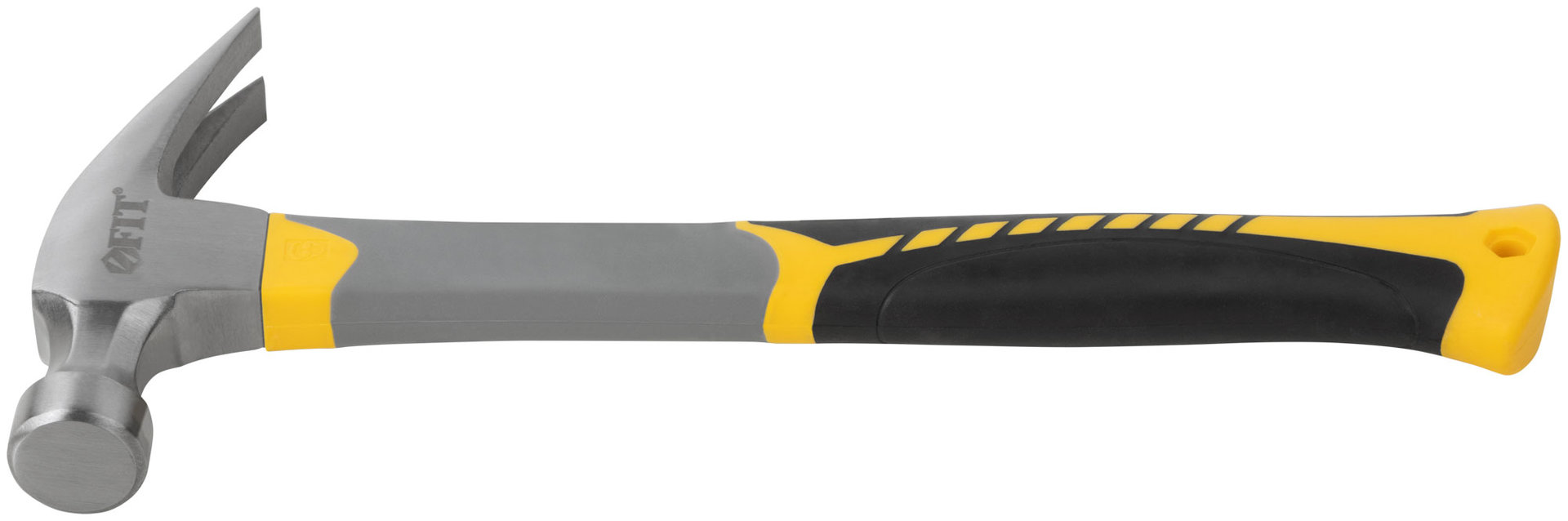 Молоток-гвоздодер, фиберглассовая усиленная 3-х цветная ручка, Профи 29 мм, 450 гр. (44776)