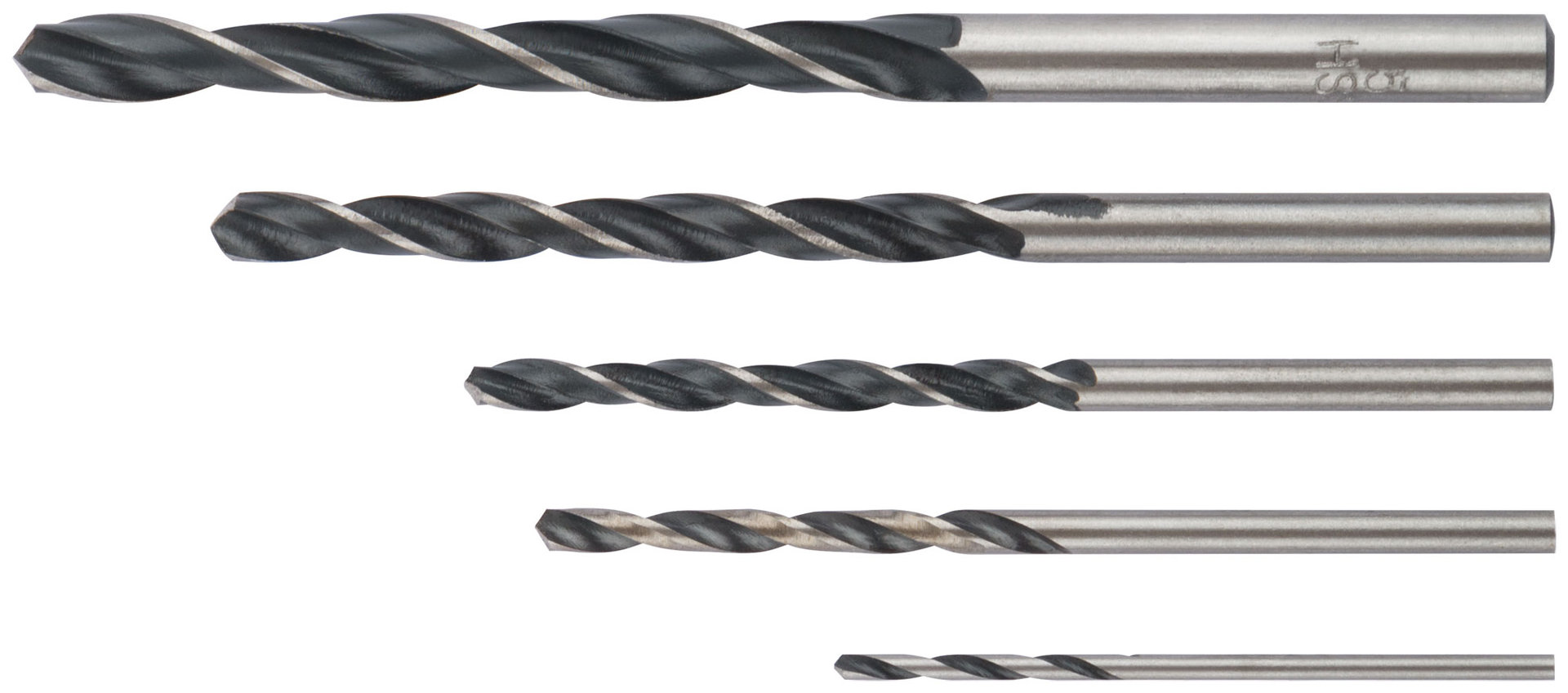 Набор сверл по металлу HSS черненых, 5 шт. (1,5-2,5-3-4-5 мм) (33851)