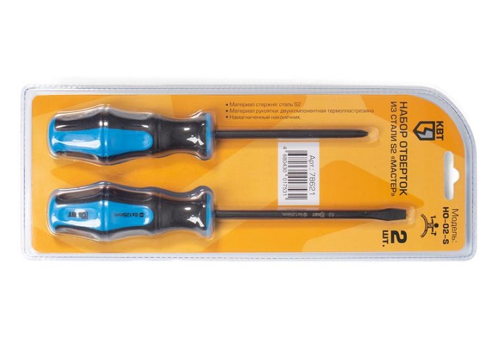 Набор отверток из стали S2 Мастер НО-02-S (КВТ) 78621