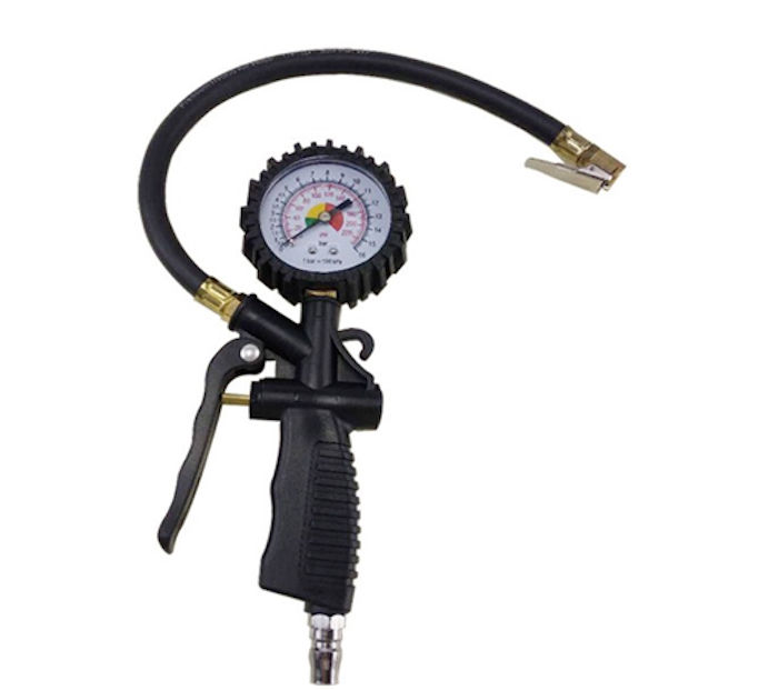 Подкачка шин с манометром 64 мм, усиленная композитная ручка, рукав 60 см, ТЕХРИМ, 806008-03