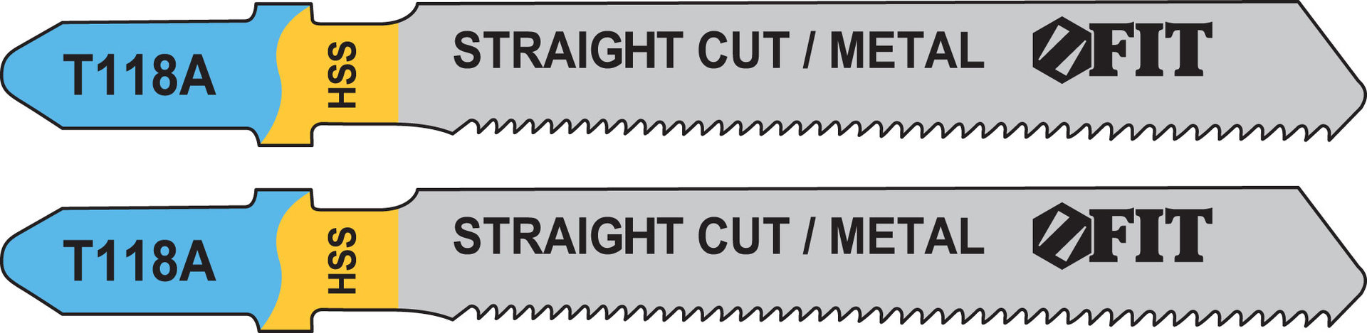 Полотна по металлу, HSS, фрезерованные, волнистые зубья, 76/51/1,2 мм (T118A), 2 шт. (40964)
