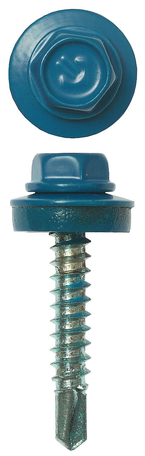 Саморез кровельный 29 х 4.8 мм, RAL 5009 небесно-голубой, 400 шт СКД ЗУБР 4-300315-48-029-5009