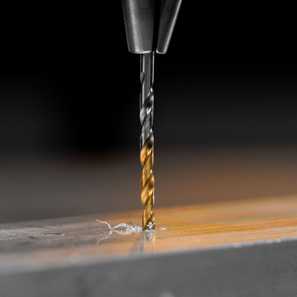 Сверло спиральное по металлу 2,5 x 57 мм, Р6М5, Golden Tip , 2шт. Denzel (718224)