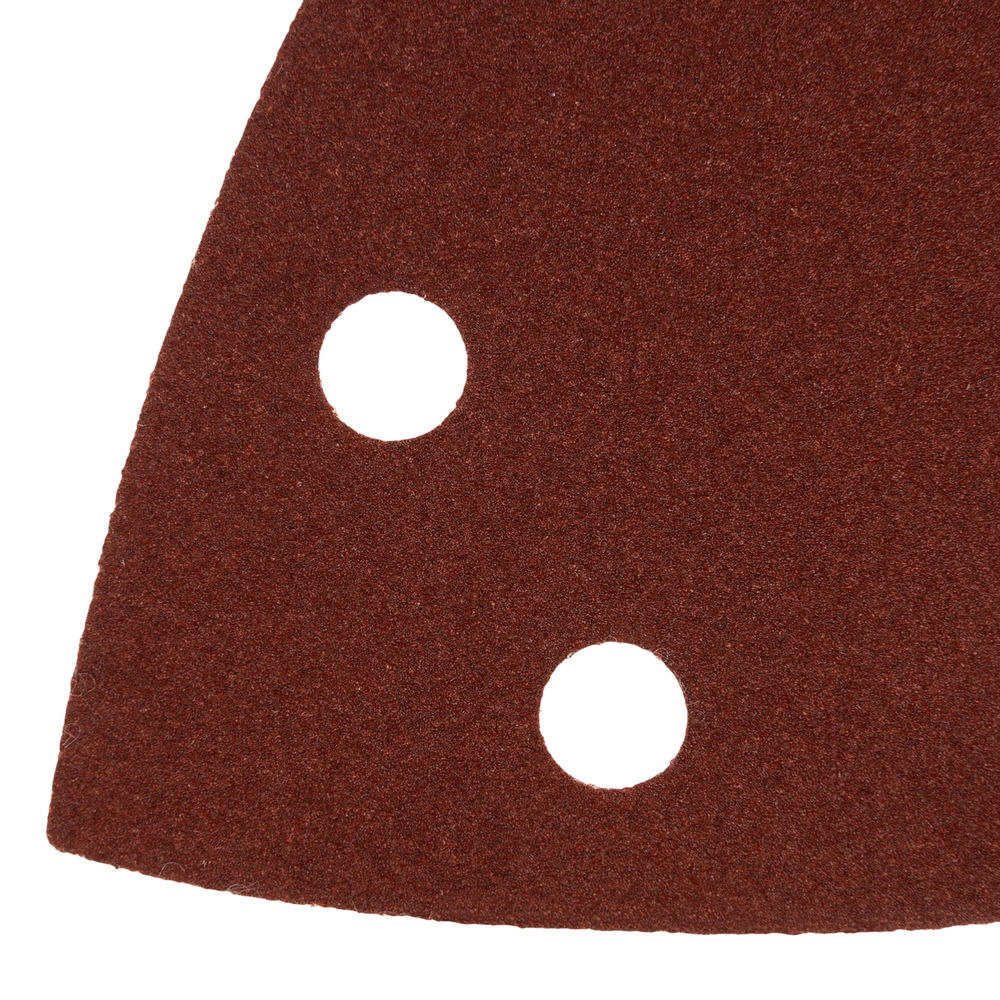 Треугольник абразивный на ворc. подложке под липучку, перф., P 150, 150х150х100 мм, 5 шт. Denzel (738637)