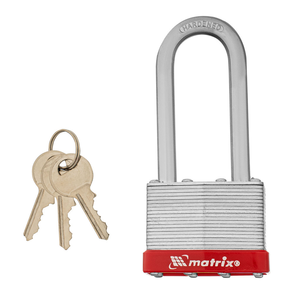 Замок навесной, 65 мм, удлиненная дужка Matrix (91811)