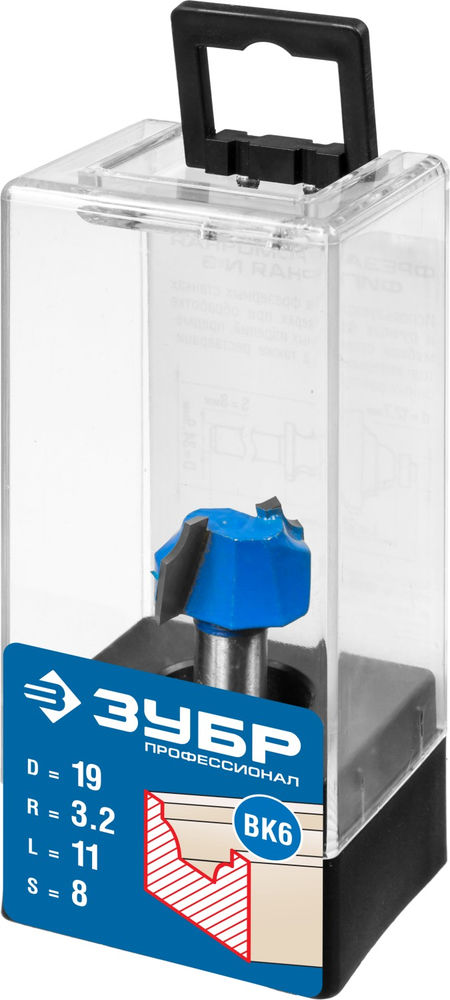 Фреза пазовая фасонная №1 19?11 мм радиус 3.2 мм ЗУБР Профессионал 28740-19