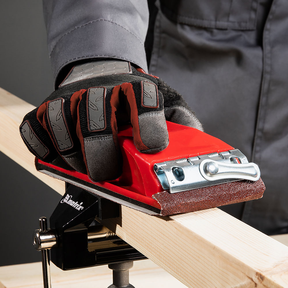 Брусок для шлифования, 160 х 85 мм, пластиковый с зажимами Matrix (75820)