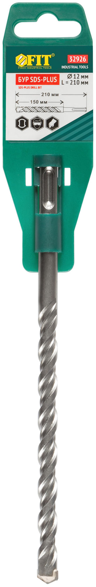Бур по бетону SDS PLUS с двойной резьбой 12х210 мм (32926)