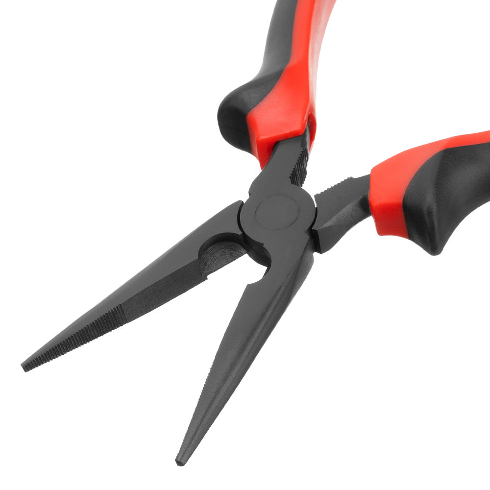 Длинногубцы прямые Black Nickel, 200 мм, двухкомпонентные рукоятки Matrix (17162)