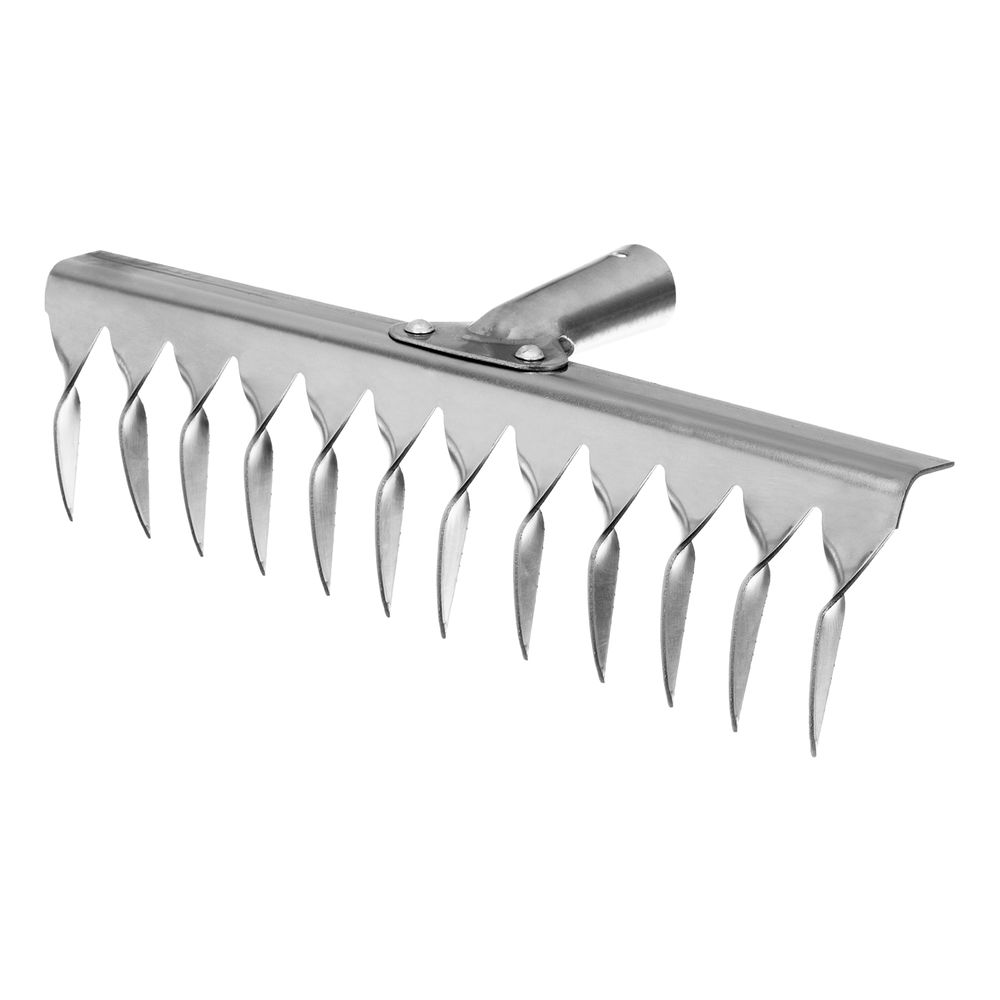 Грабли, нержавеющая сталь, 290 мм, 12 витых зубьев, без черенка, Сибртех (61753)