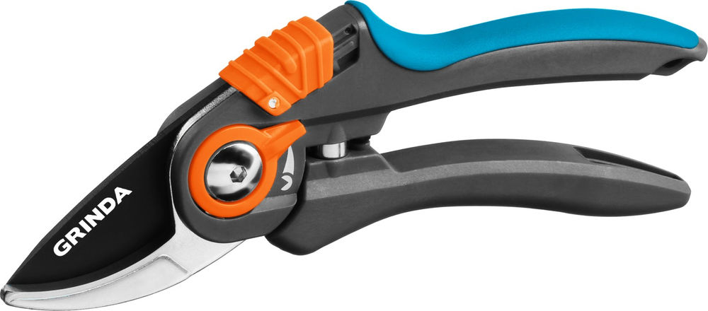 Плоскостной секатор P-59, 210 мм, тефлоновое покрытие, с двухкомпонентными рукоятками, PROLine GRINDA 423459