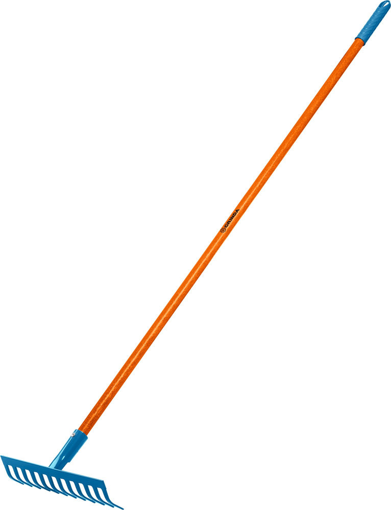 Садовые грабли PR-12S FIBER, 310 х 80 х 1500 мм, 12 прямых зубцов, углеродистая сталь, фиберglasовый черенок, PROLine GRINDA 39652