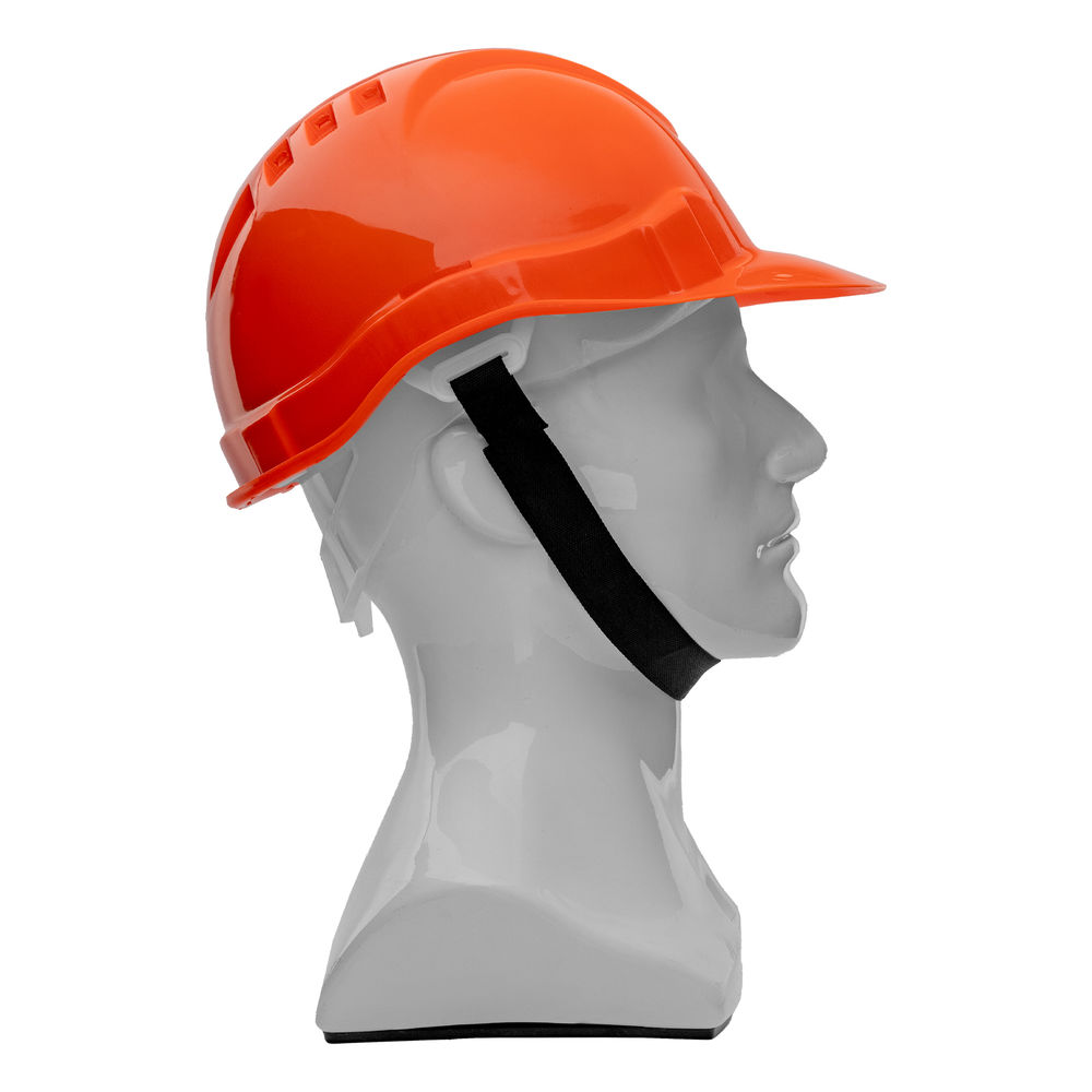 Каска защитная из ударопрочной пластмассы, оранжевая Сибртех (89113)