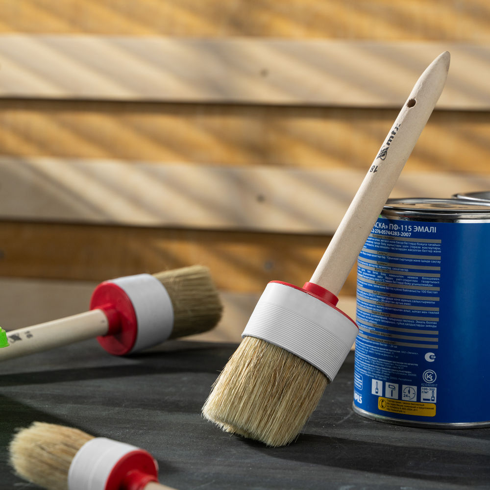 Кисть круглая №18 (60 мм) натуральная щетина, деревянная ручка MTX (82088)