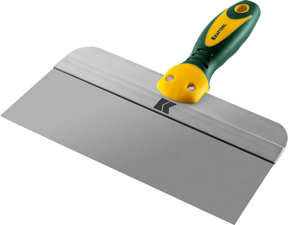 Фасадный шпатель 250 мм, широкое полотно, алюминиевая направляющая, двухкомпонентная ручка, нержавеющий KRAFTOOL 10036-250