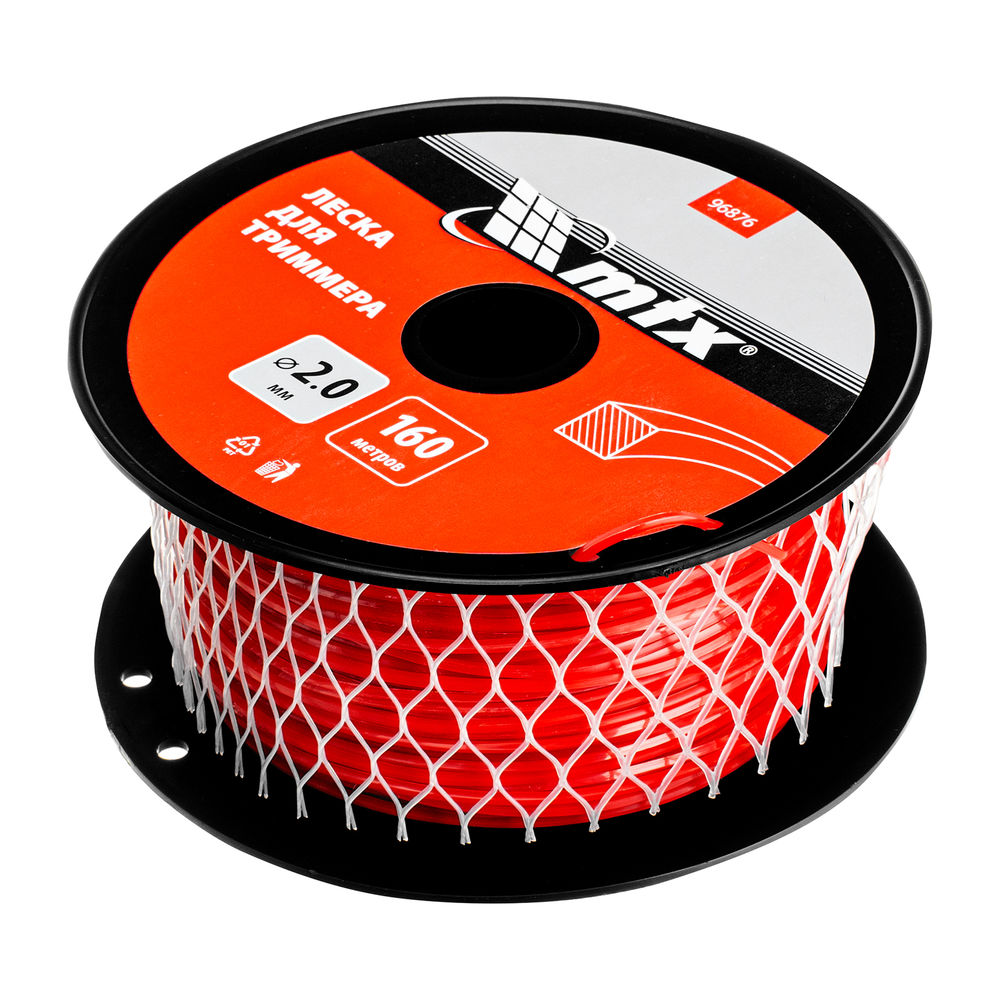 Леска для триммера квадрат 2,0 мм х 160 м, на катушке MTX (96876)