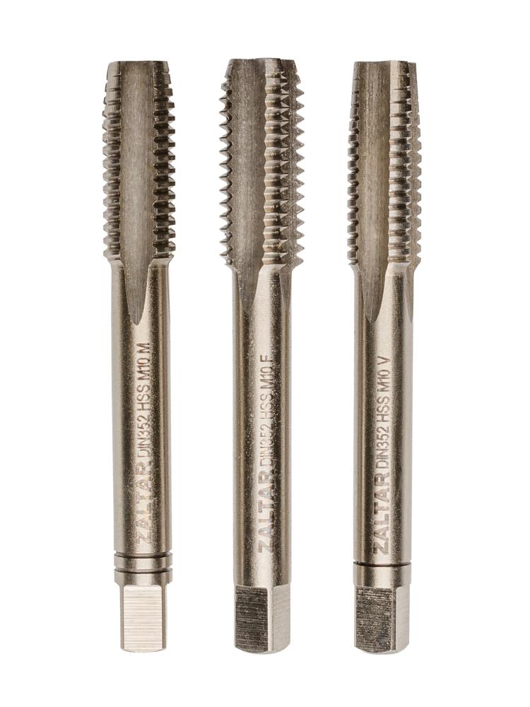 Набор метчиков ручных HSS DIN 352, 3 пр., Nr.1/Nr.2/Nr.3, M10 x 1.5 (ZA-10024)