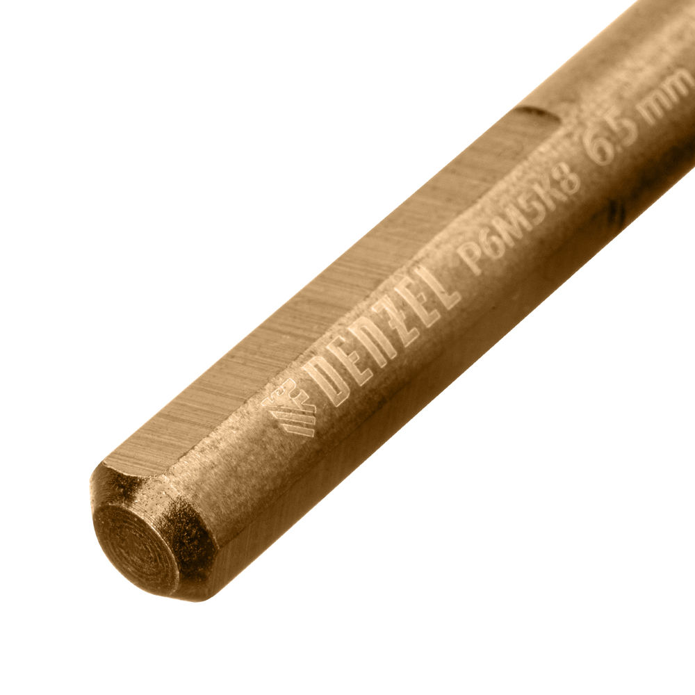 Набор сверл по металлу, 1,5-6,5мм, Р6М5К8-TiN, Golden Tip, 13 шт Denzel (723006)