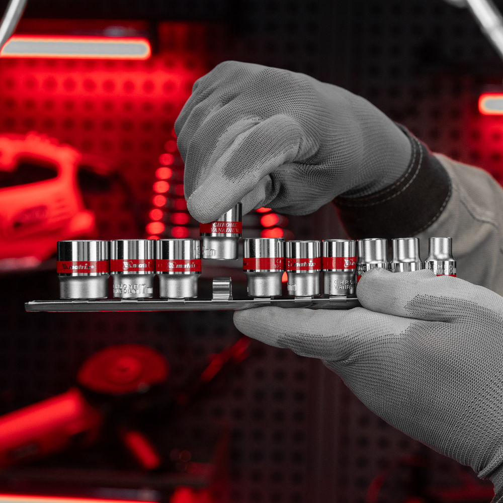 Набор торцевых головок, 3/8, 12 гранные, CrV, 9-19мм, 10 штук Matrix