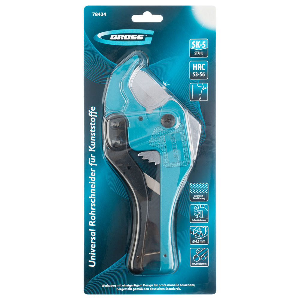 Ножницы для резки изделий из ПВХ, универсальные, D 42 мм, порошковое покрытие рукояток Gross (78424)