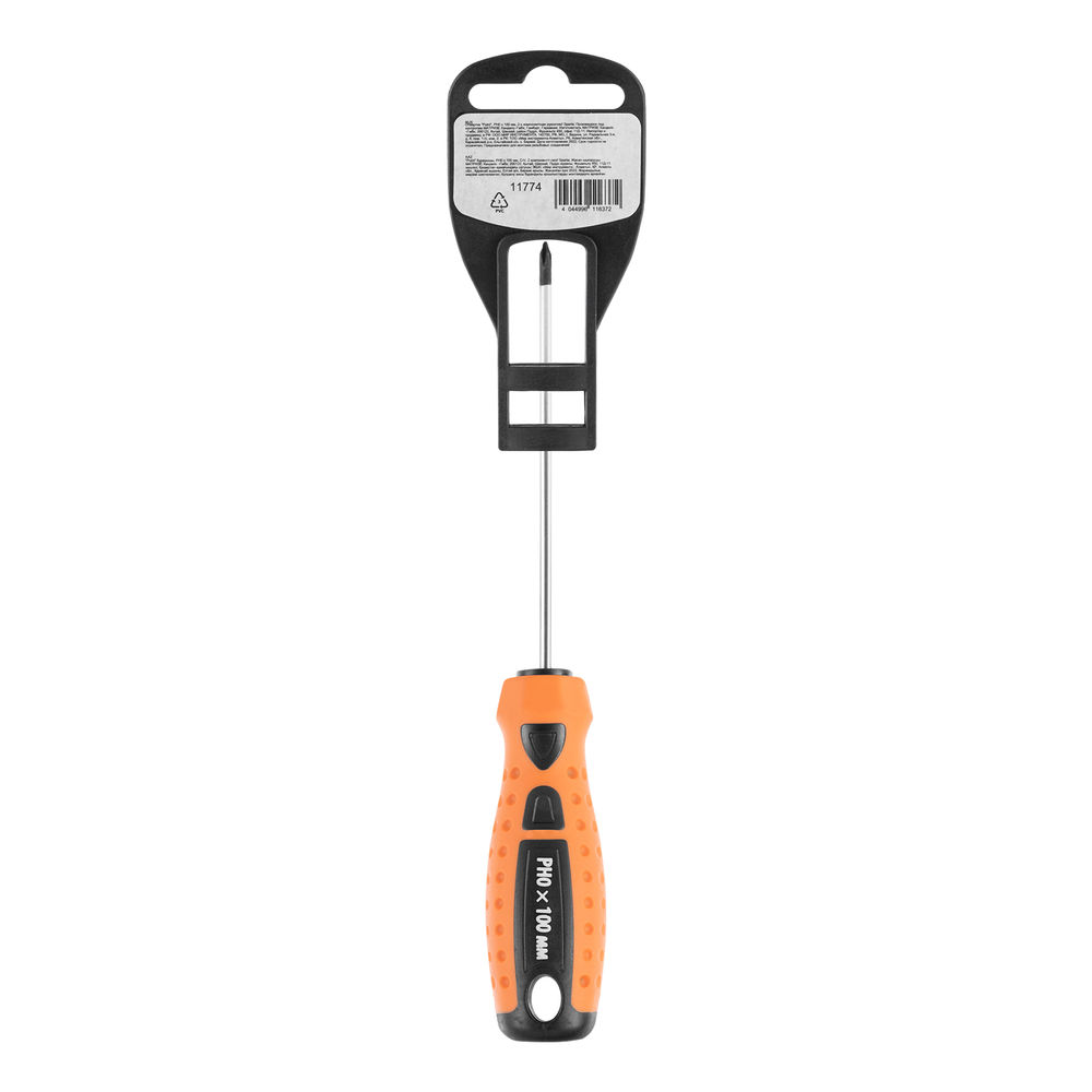 Отвертка Point, PH0 х 100 мм, CrV, двухкомпонентная рукоятка Sparta (11774)
