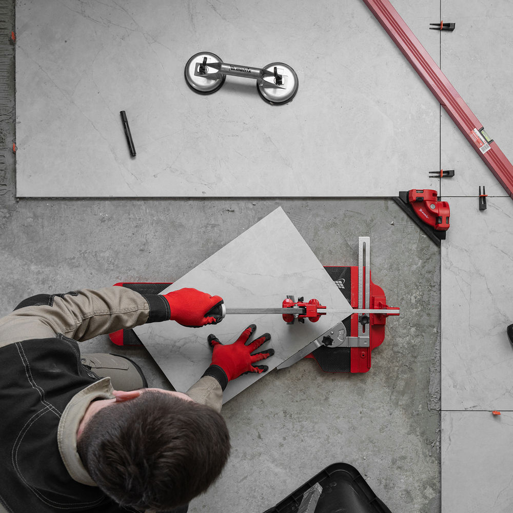 Плиткорез ручной монорельсовый 600 х 14 мм, ходовая каретка,9/4 рег. подшипников, литая станина// MTX (87591)