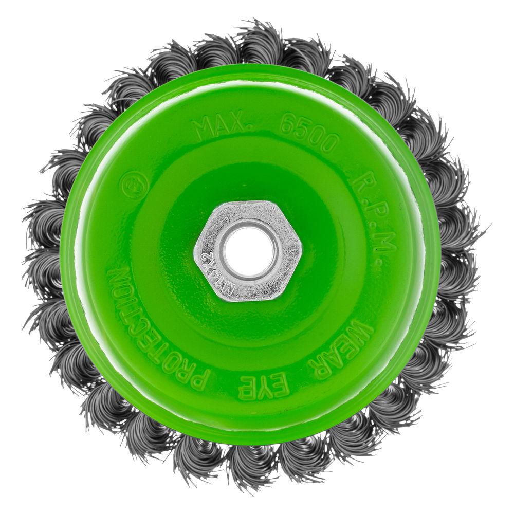 Щетка для УШМ, 125 мм, М14, чашка, крученая металлическая проволока Сибртех (746277)