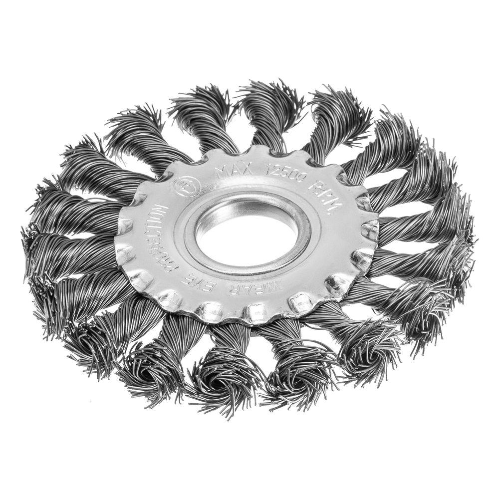 Щетка для УШМ 100 мм, посадка 22.2 мм, плоская, крученая проволока 0.5 мм Matrix (74630)