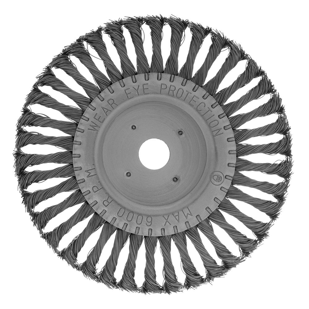Щетка для УШМ 200 мм, посадка 22.2 мм, плоская, крученая проволока 0.5 мм Matrix (74638)