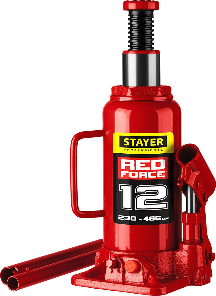 Домкрат бутылочный гидравлический 12 т, 230 - 465 мм RED FORCE Professional STAYER 43160-12