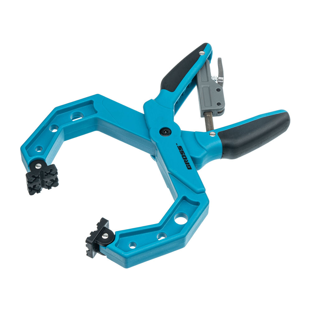 Струбцина клещеобразная 4, пластиковый корпус, храповой механизм жесткой фиксации, 100 мм Gross (20805)